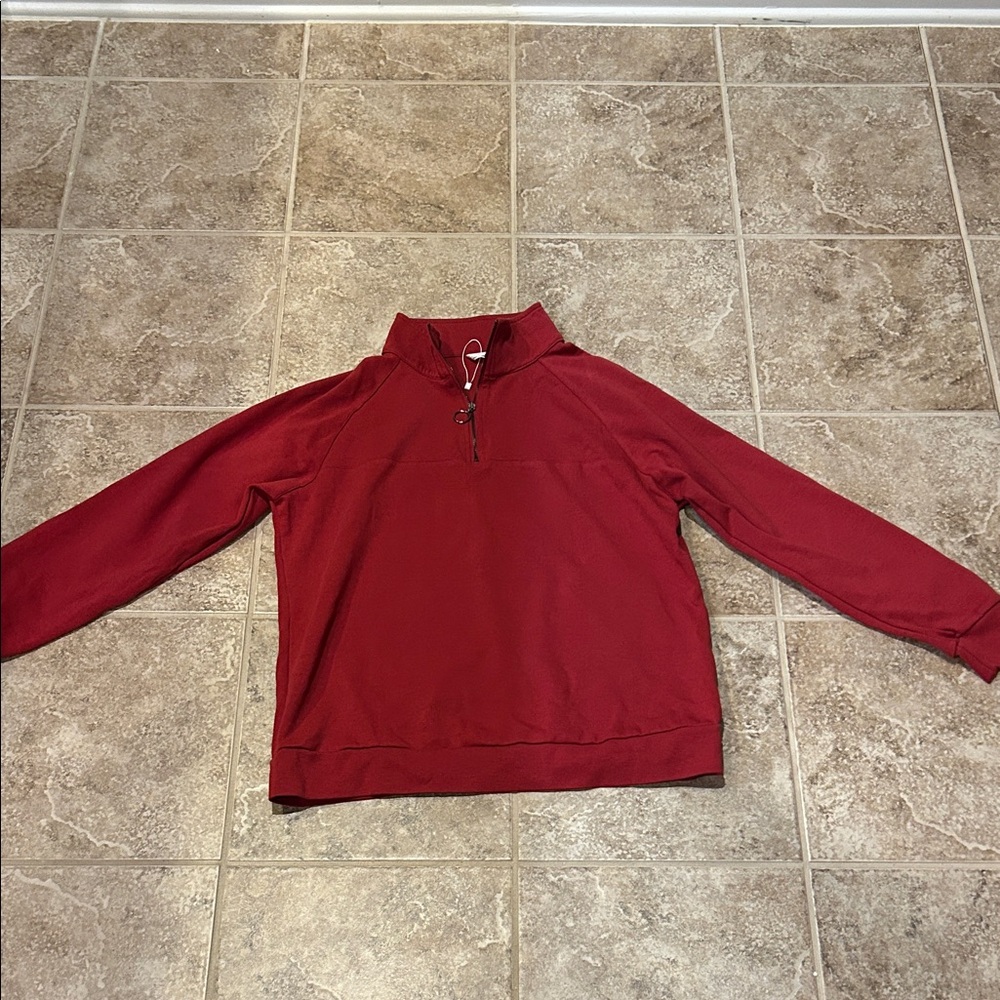 Men's Red Quarter-Zip Sweater
